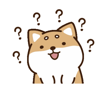 dog with question marks around it